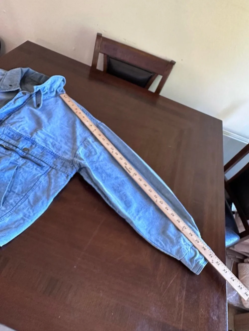 Vintage Denim Bomber Jacket Men’s XL Faded Blue Full Zip Boxy Jacket